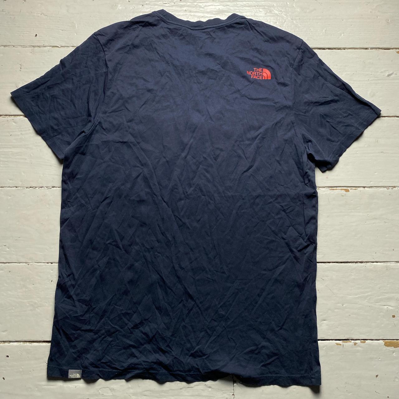 The North Face Navy and Red T Shirt