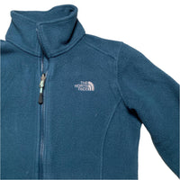 The North Face Blue and Grey Zip Fleece Jumper (XS)