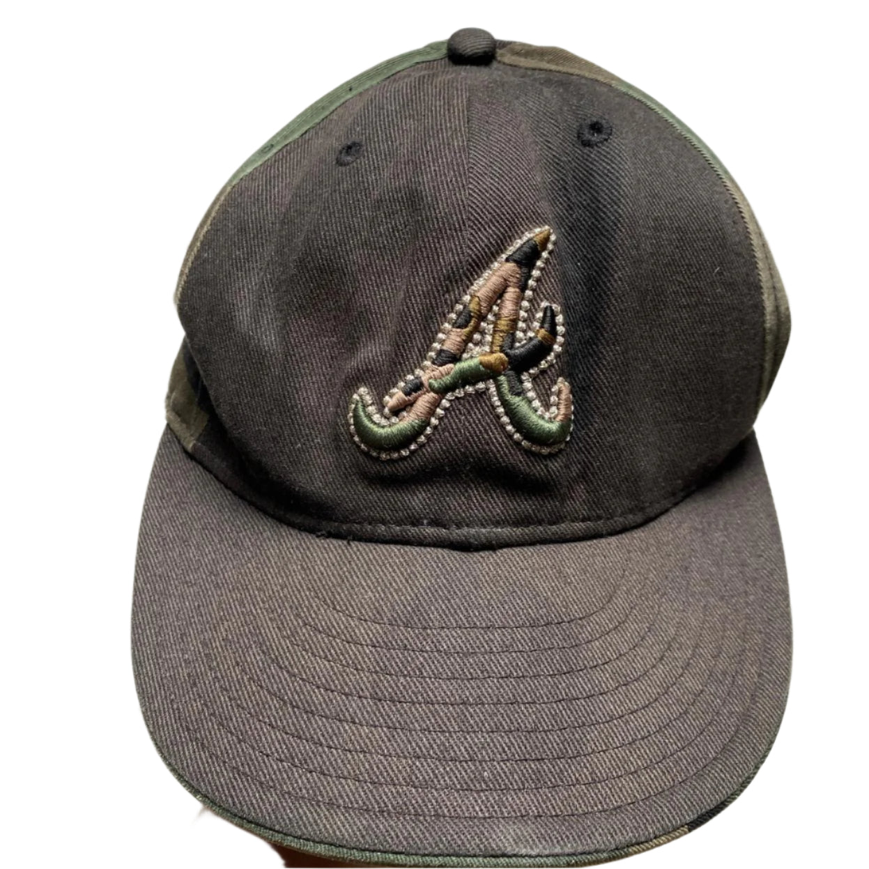 New Era Atlanta Braves Vintage Black and Camouflage Fitted Cap