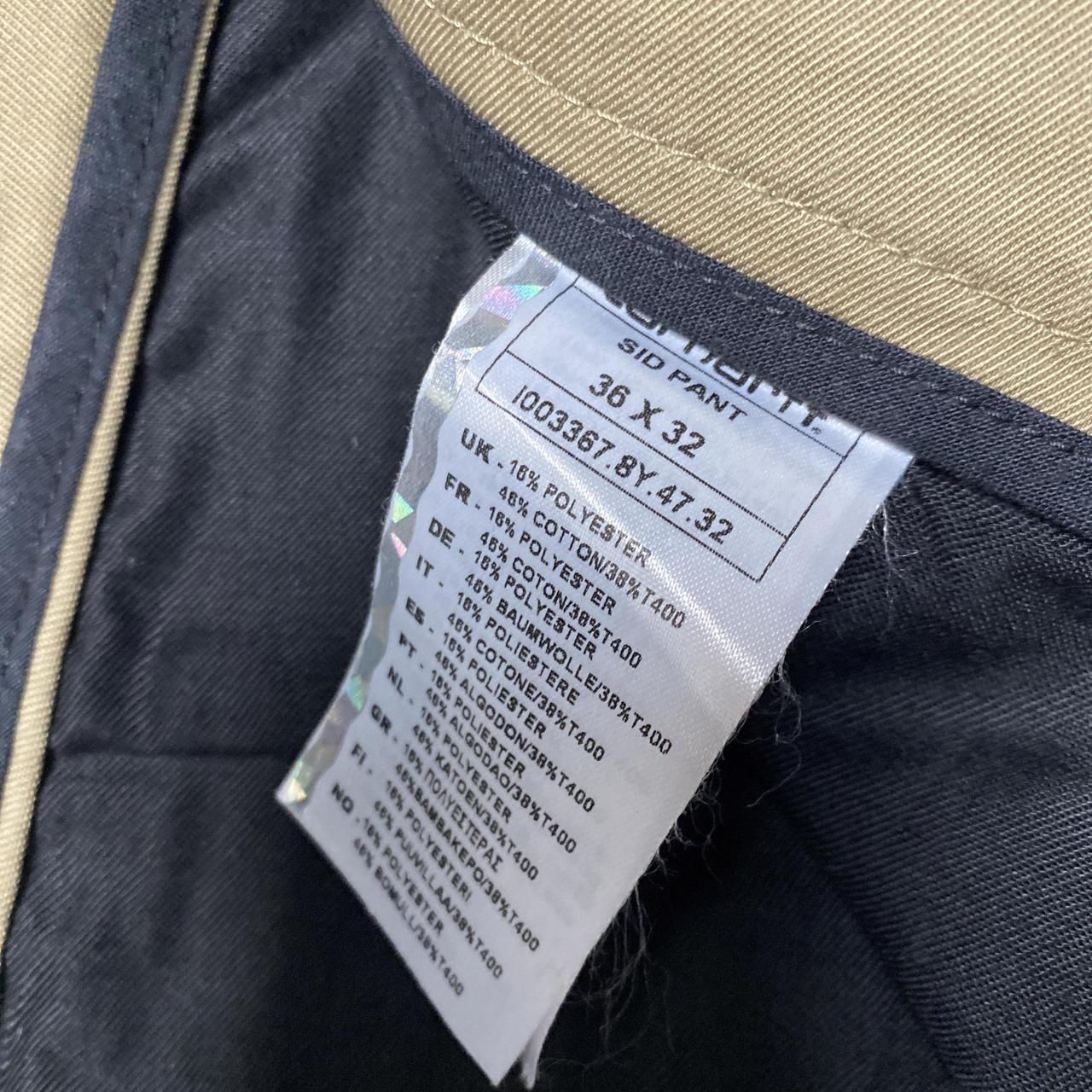 Carhartt Sid Pant Beige Slim Straight Trousers (36W)