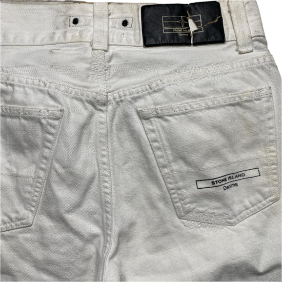 Stone Island Denims Vintage White Jean Short Jorts (30W)