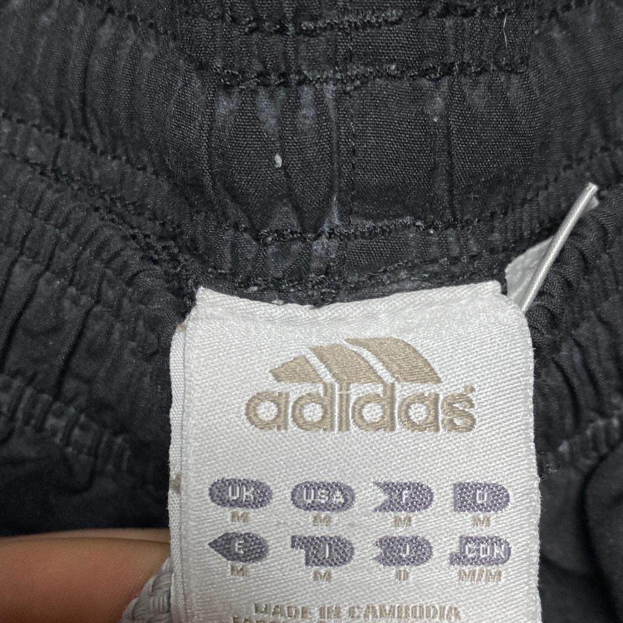 Adidas Black and White Baggy Trackpant Shell Bottoms (M)