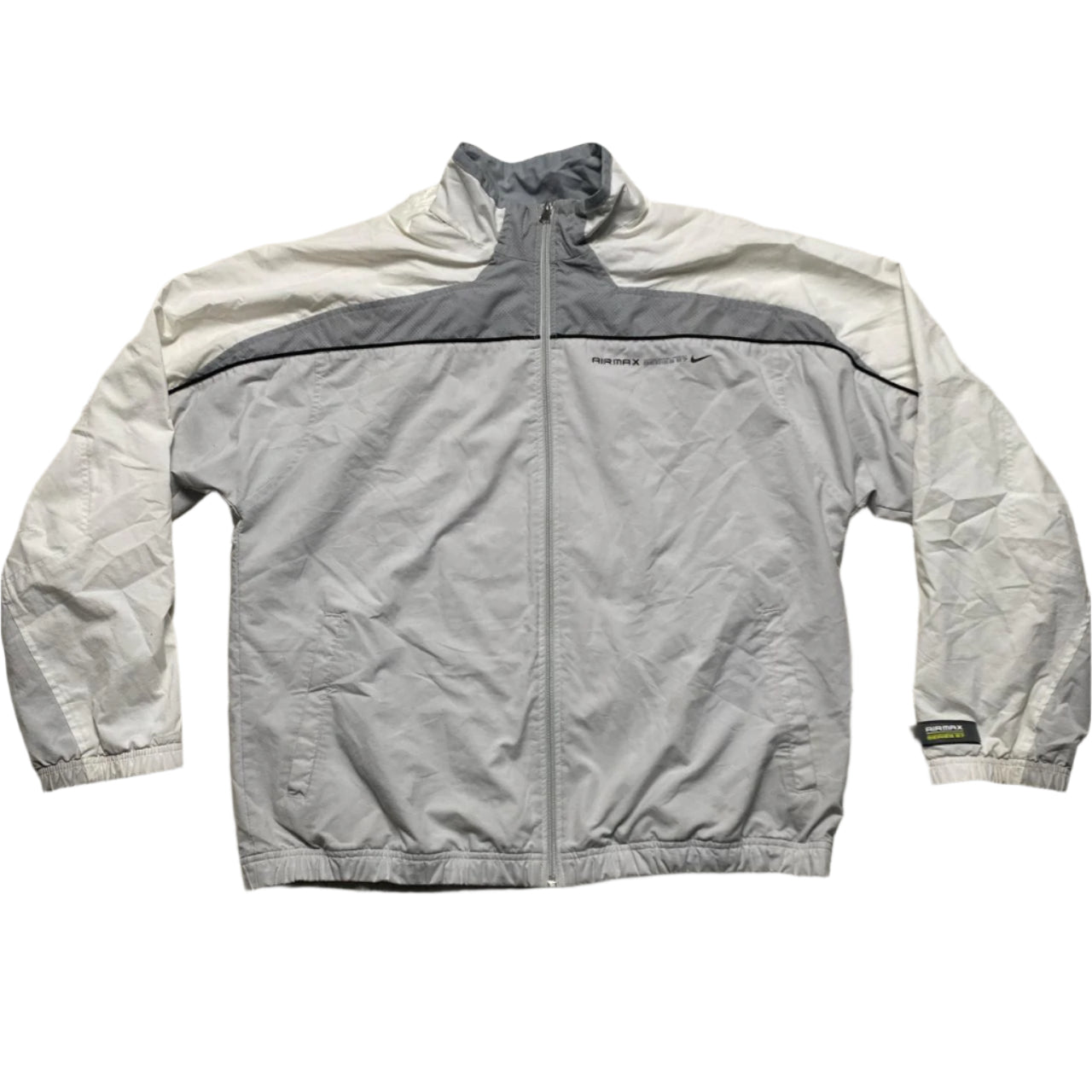 Nike Air Max Vintage y2k Silver and White Shell Tracksuit Jacket (XL)