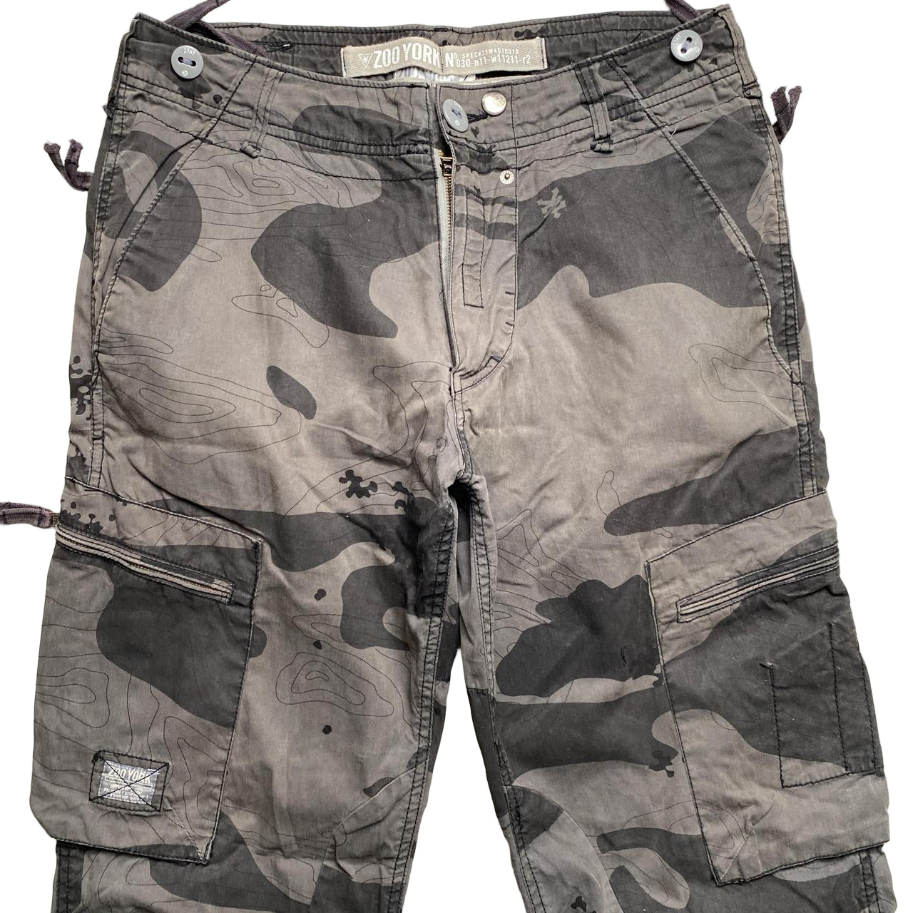 Zoo York Vintage Camouflage Cargo Army Combat Trousers Grey (32W)