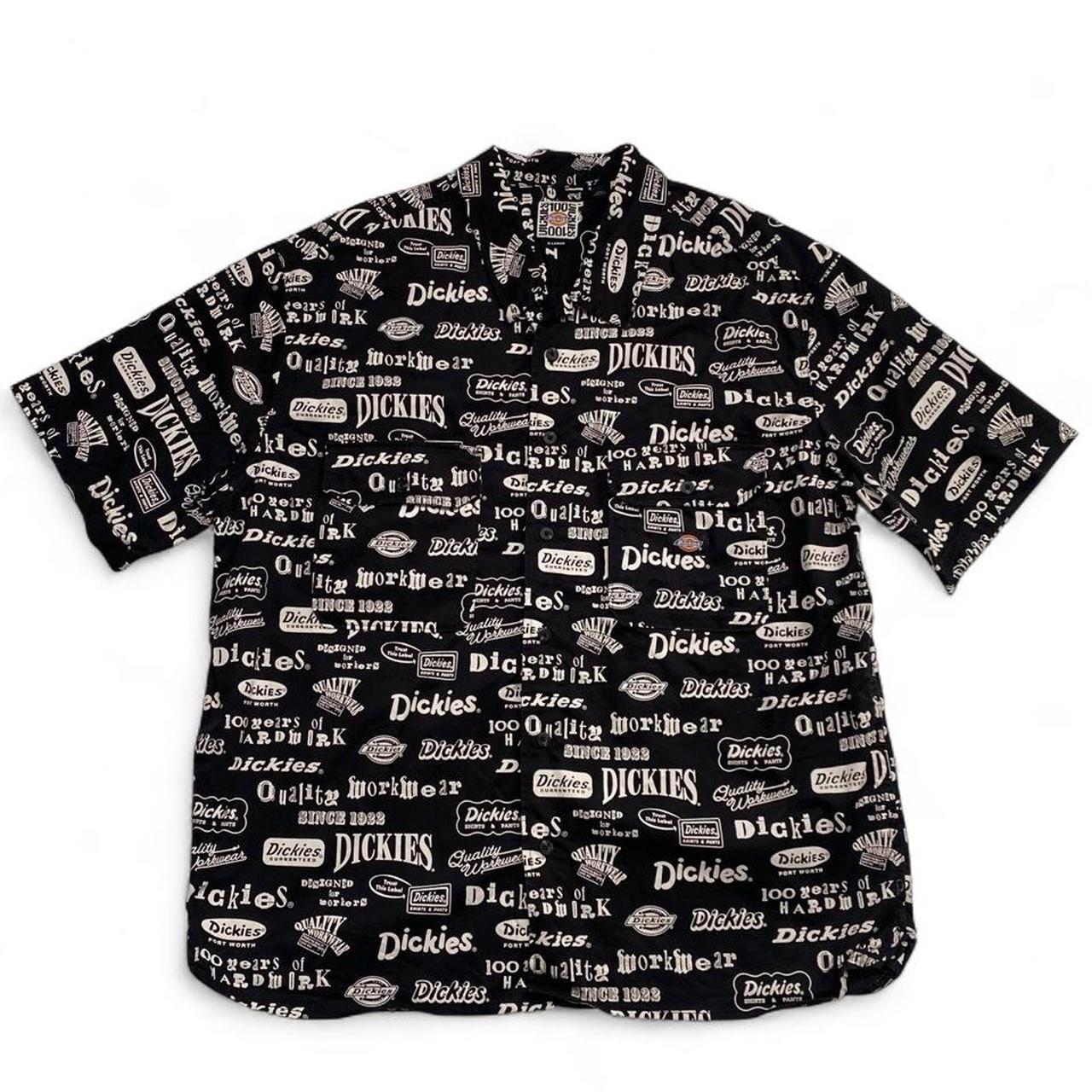 Dickies All Over Black and White Short Sleeve Shirt (XL)