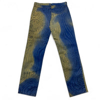 Roberto Cavalli Just Cavalli Vintage y2k Snakeskin Paint Smudge Design Womens Trousers (28W)