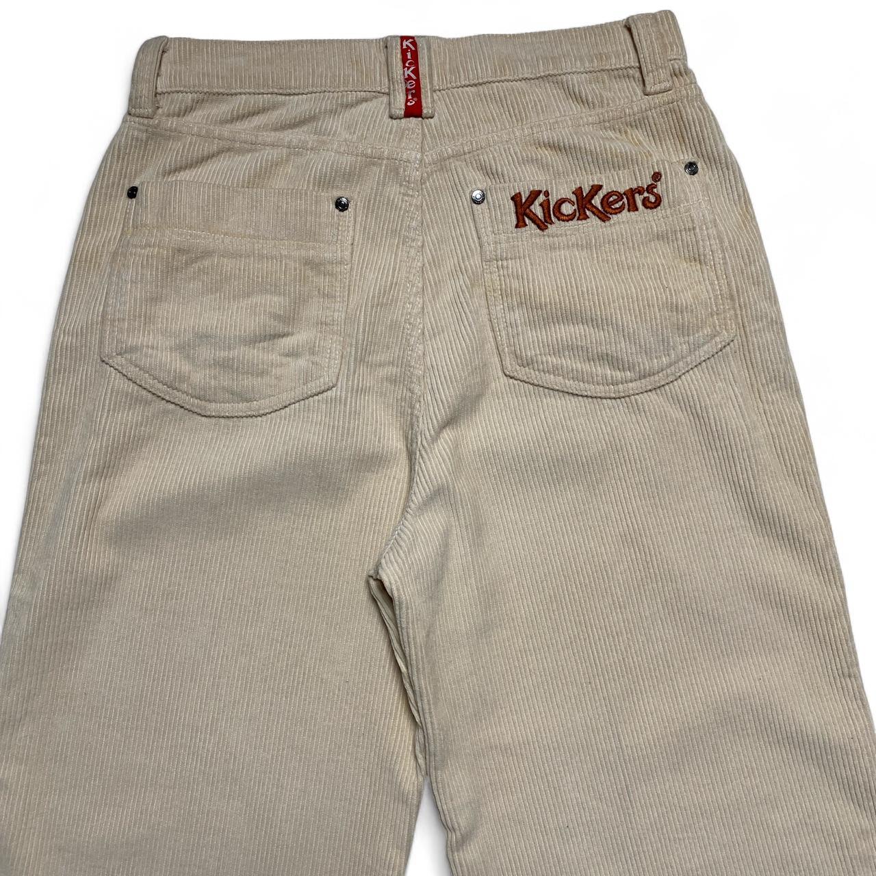 Kickers Cream and Brown Corduroy Baggy Wide Leg Jeans (30W)