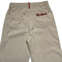 Kickers Cream and Brown Corduroy Baggy Wide Leg Jeans (30W)