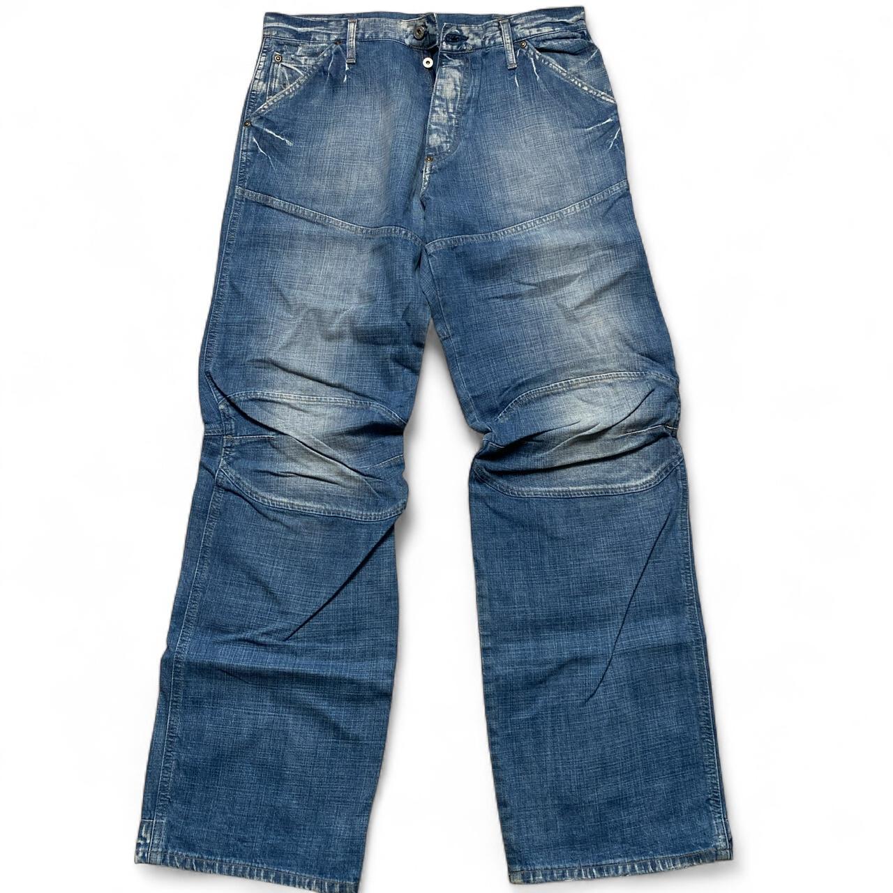 G Star Baggy Light Blue Stonewashed Wide Jeans (33W)