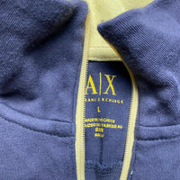 Armani Exchange Grey and Yellow Zip Jumper (L)
