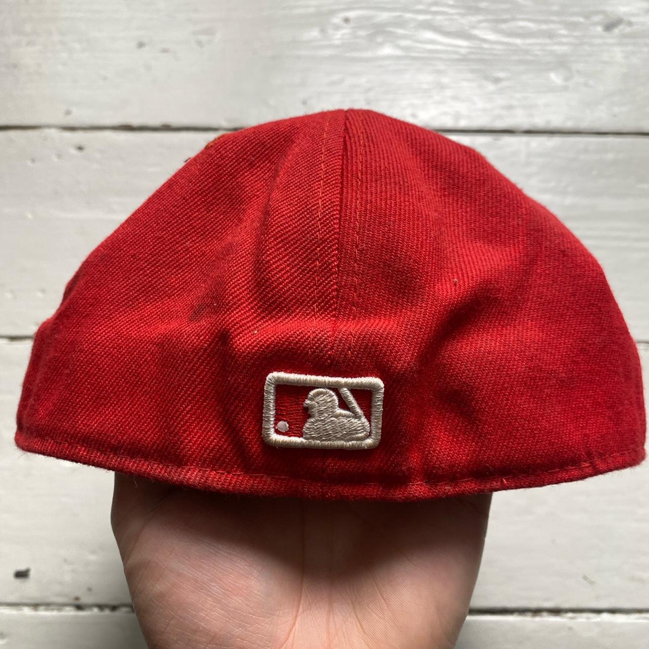 LA Dodgers Red and White Fitted Cap