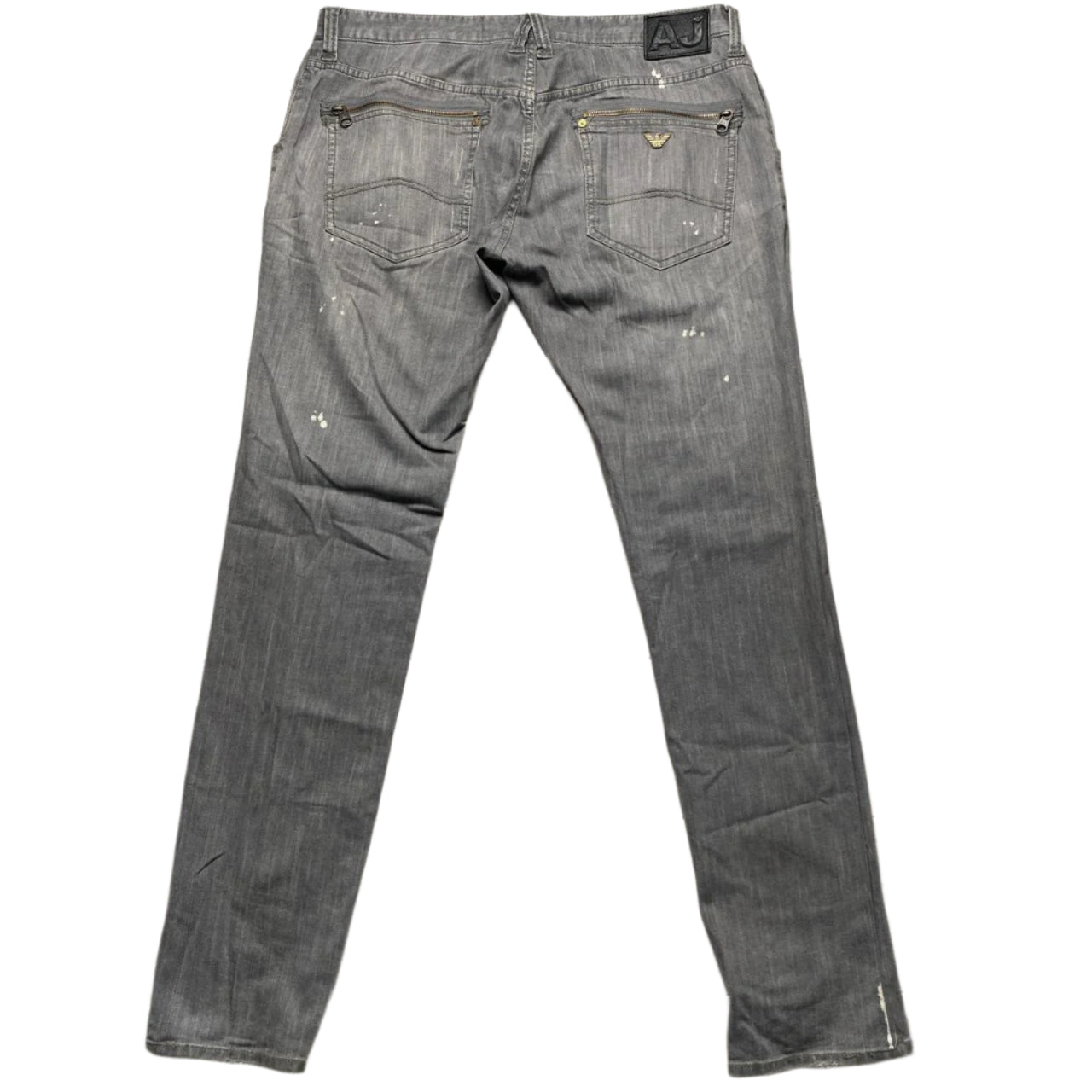 Armani Bleach Distressed Grey Jeans (38W)