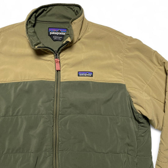 Patagonia Khaki Sand and Green Lightweight Puffer Jacket (XL)