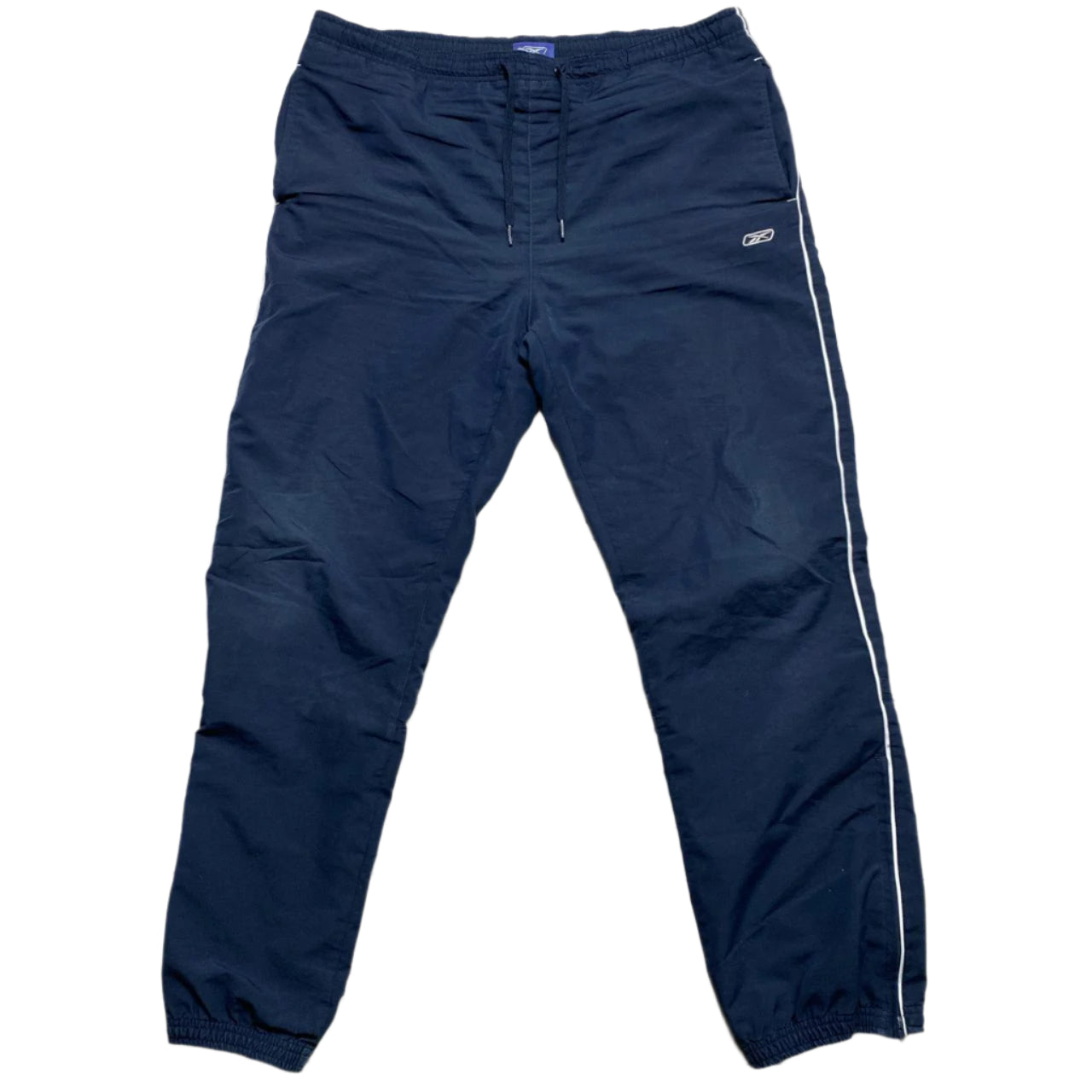 Reebok Navy Red and White Vintage y2k Baggy Trackpant Shell Bottoms (S)