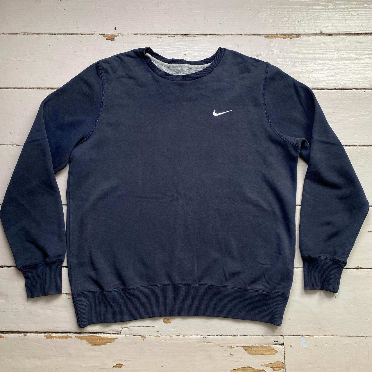 Nike Vintage Navy and White Swoosh Jumper