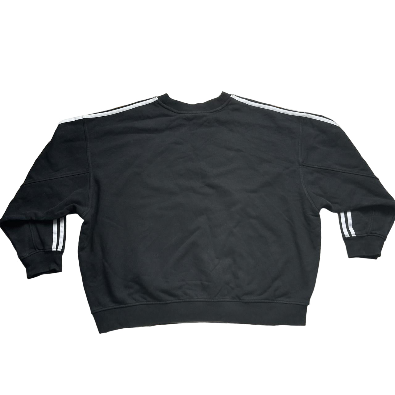 Adidas Originals Cropped Black and White Stripe Jumper (UK 12)