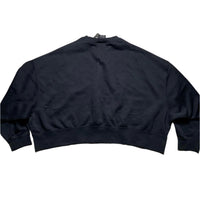Nike Cropped Black and White Swoosh Baggy Jumper (XL)