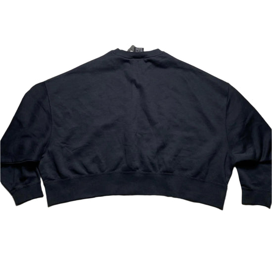 Nike Cropped Black and White Swoosh Baggy Jumper (XL)