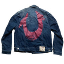True Religon Denim White Stitch Navy Stonewash Denim Jacket (XL)