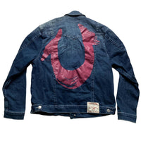 True Religon Denim White Stitch Navy Stonewash Denim Jacket (XL)