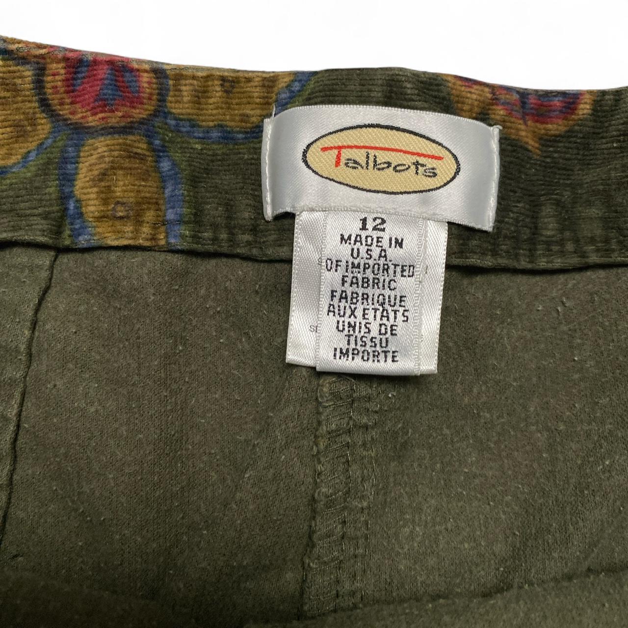 Talbots Vintage 90’s Carpet Brushed Velour Floral Print Womens Trousers (32W)