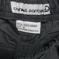 Criminal Damage Black and Red Cargo Baggy Combat Trousers (S)