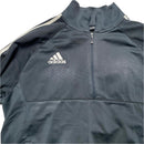 Adidas Football Grey and White Stripe Quarter Zip Jumper (L)