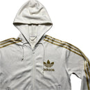 Adidas Originals White and Gold Hooded Tracksuit Jacket (M)