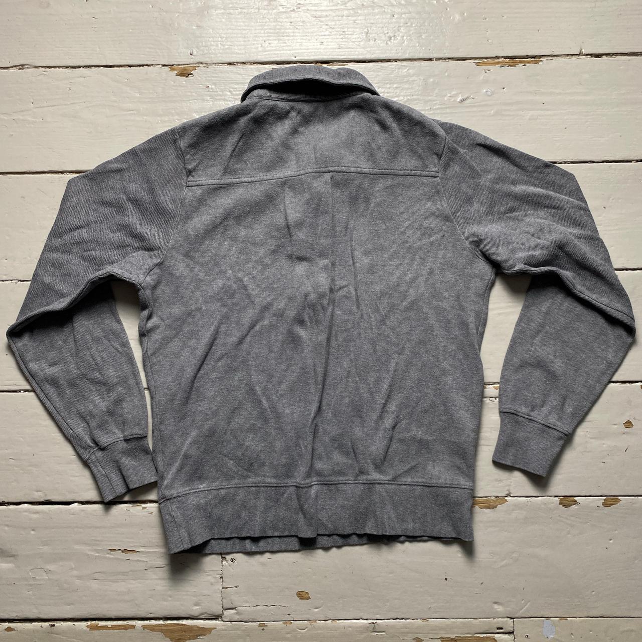 Gant Grey Quarter Button Up Jumper