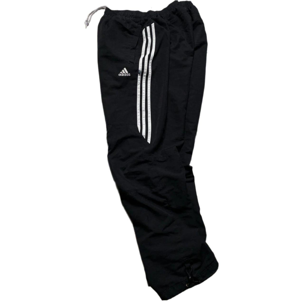 Adidas Black and White Baggy Trackpant Shell Bottoms (M)