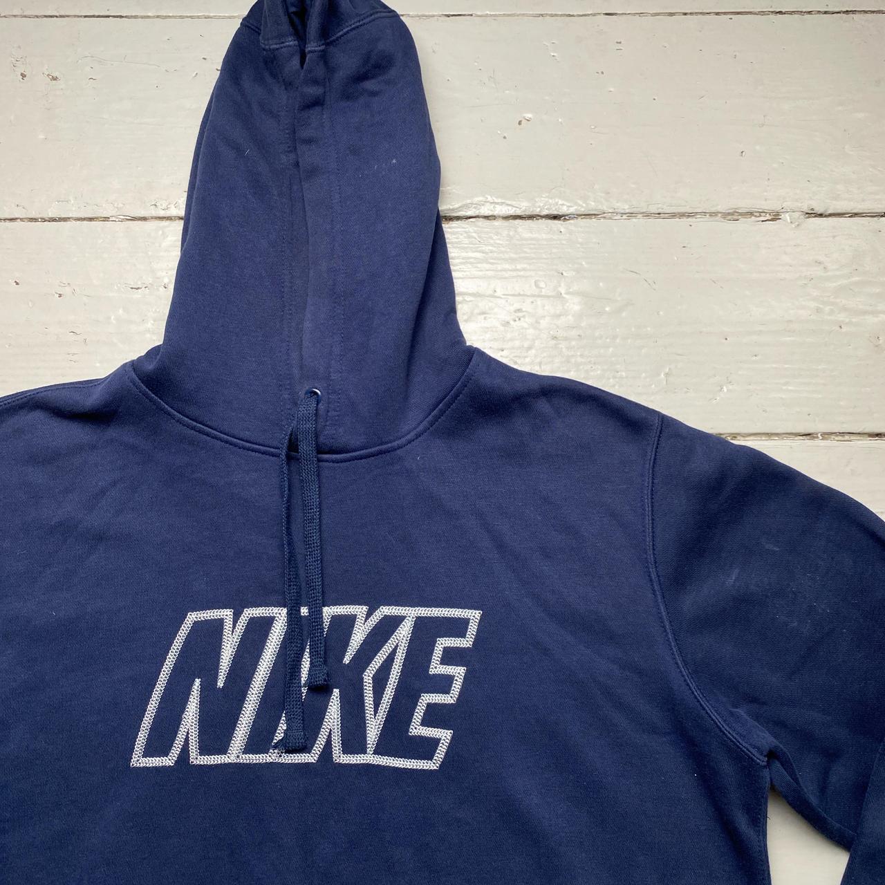 Nike Club Contrast Stitch Navy and White Hoodie