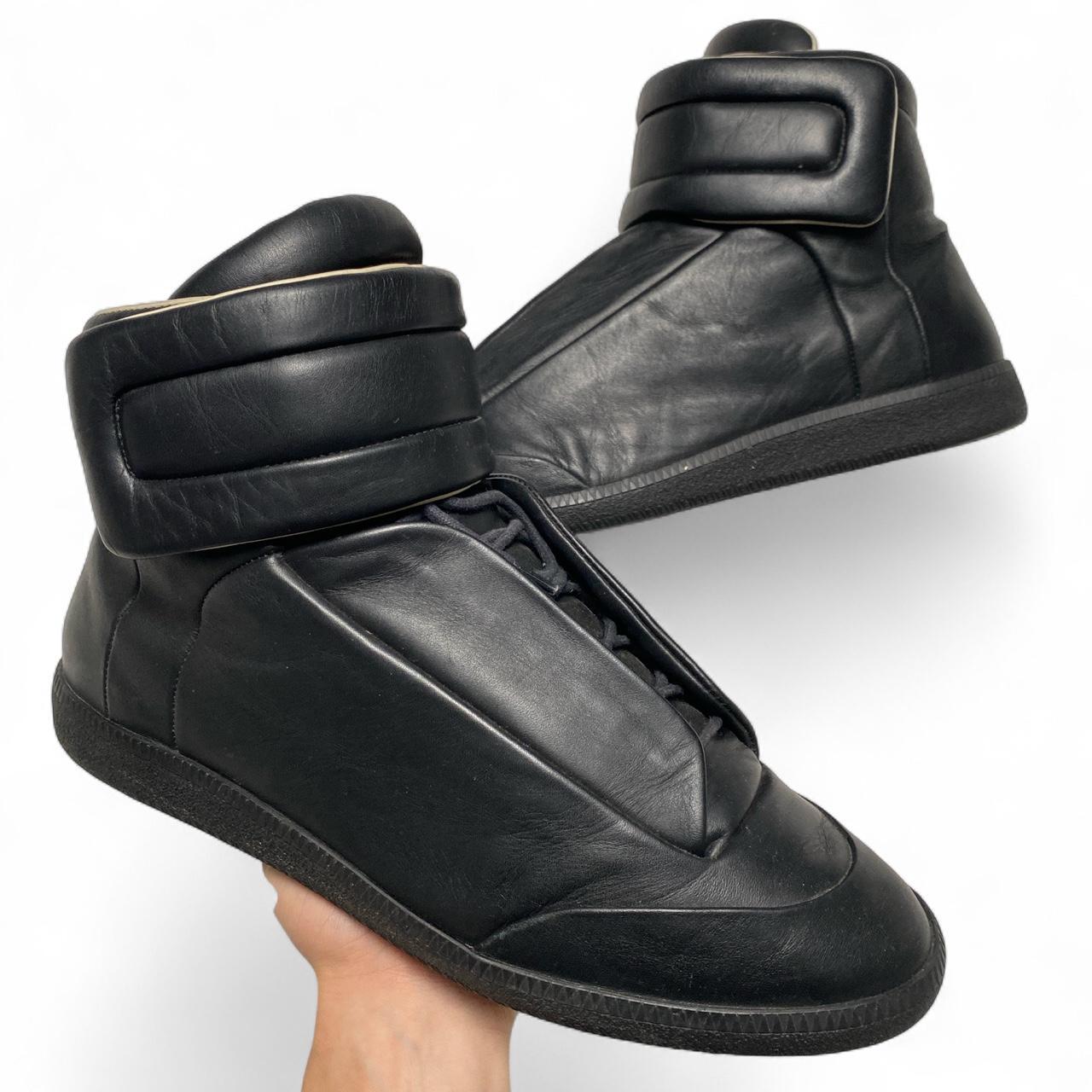 Maison Margiela Future High Top Triple Black Leather Trainers