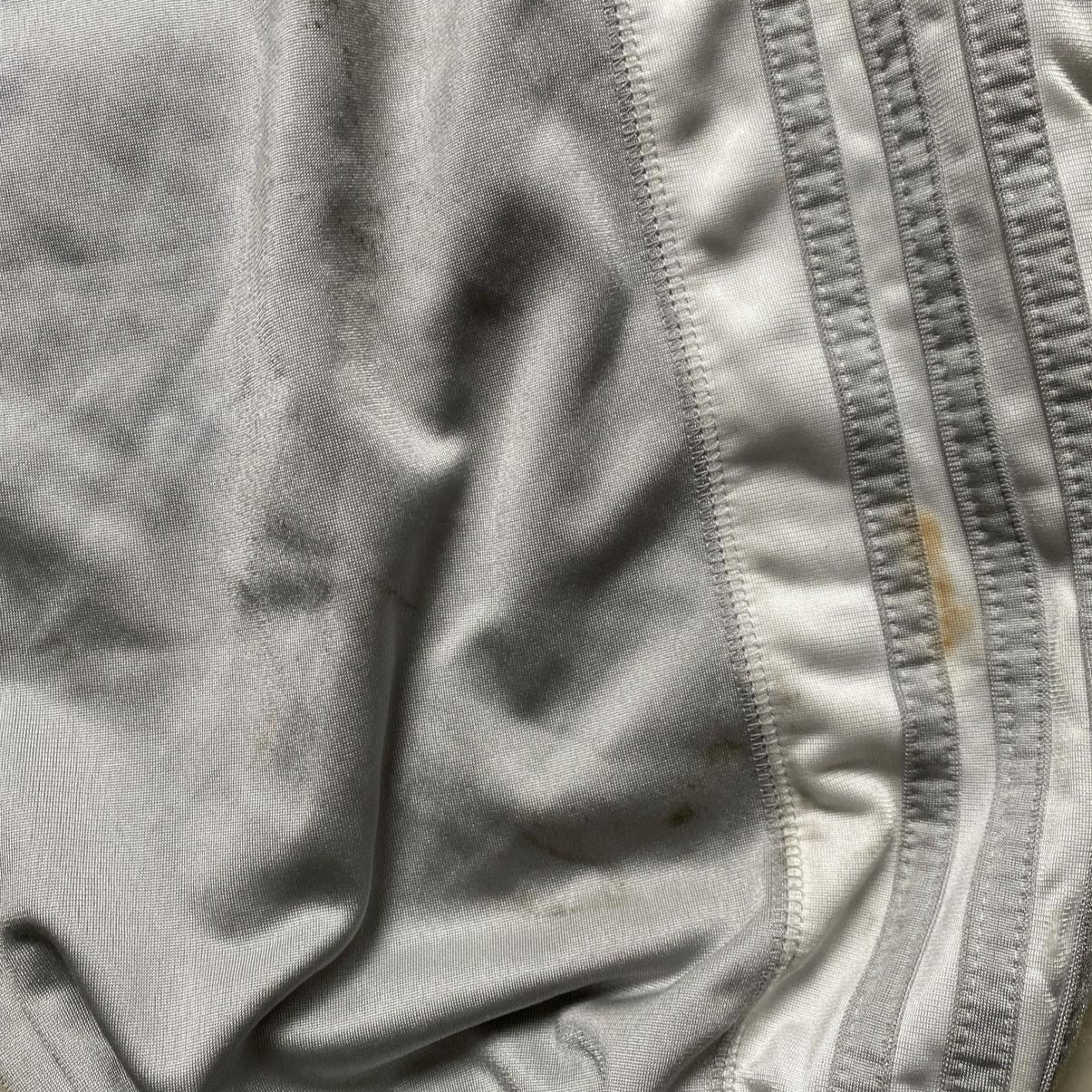 Adidas Essentials Popper Grey Silver and White Stripe Trackpant Bottoms (L)