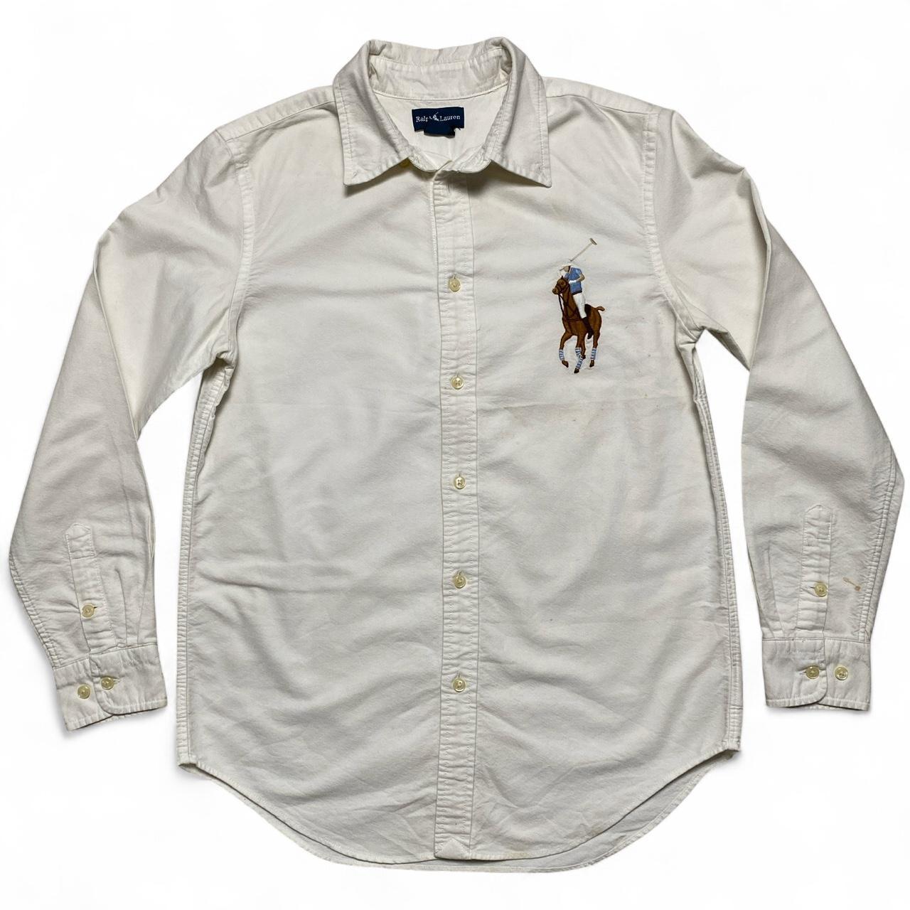 Polo Ralph Lauren Womens Big Pony White and Brown Long Sleeve Shirt (16)
