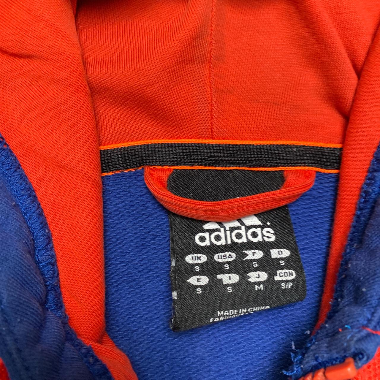 Adidas Performance Essentials T-Shirt Blue Two Tone and Orange Red 3 Stripes (S)