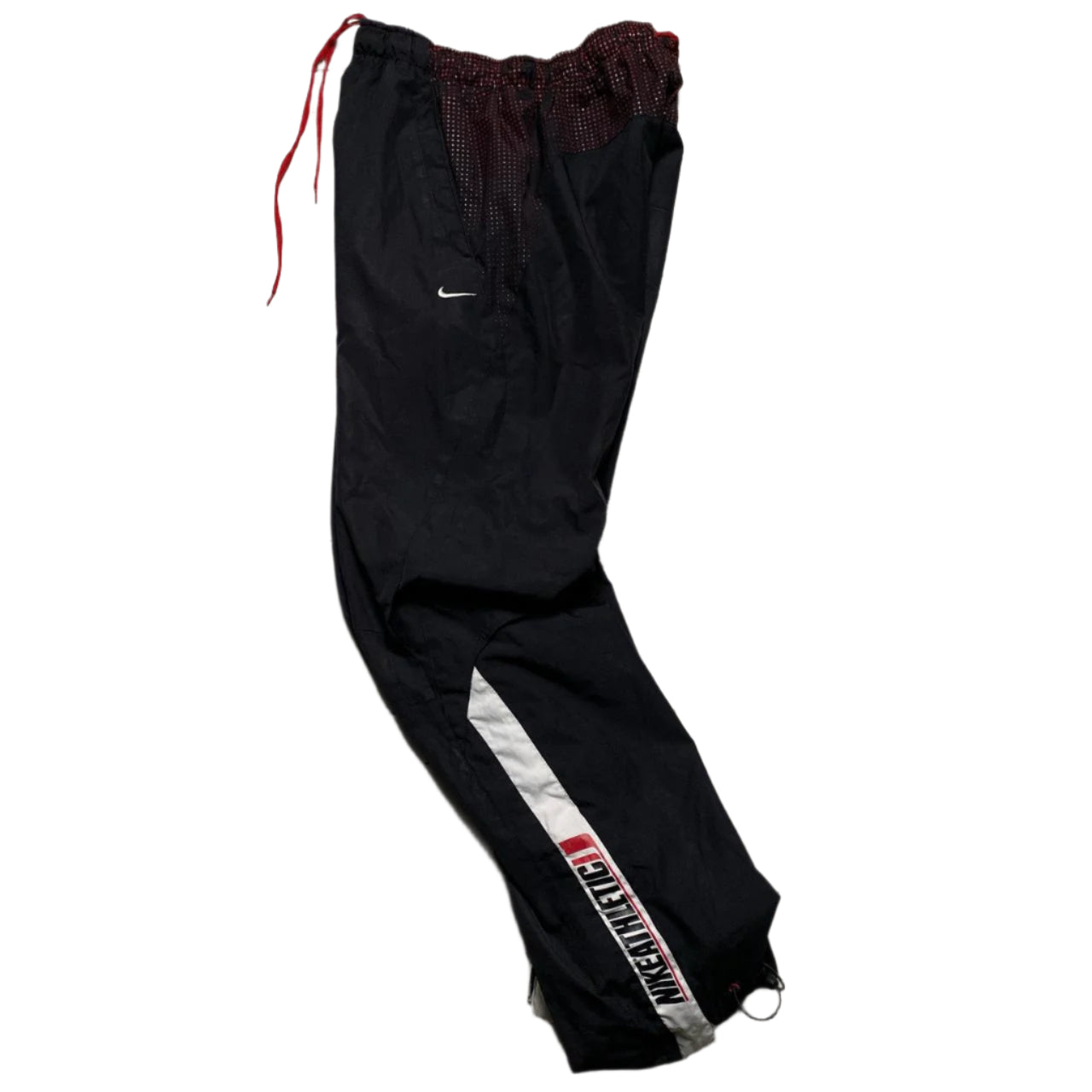 Nike Athletic Vintage y2k Black and Red Shell Trackpant Baggy Bottoms (S)