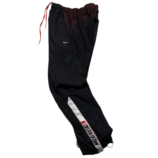 Nike Athletic Vintage y2k Black and Red Shell Trackpant Baggy Bottoms (S)