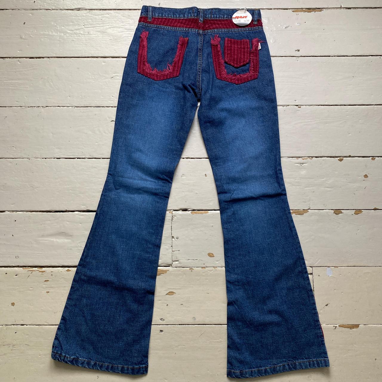 Spase Vintage Jumbo Corduroy Flared Patch Jeans