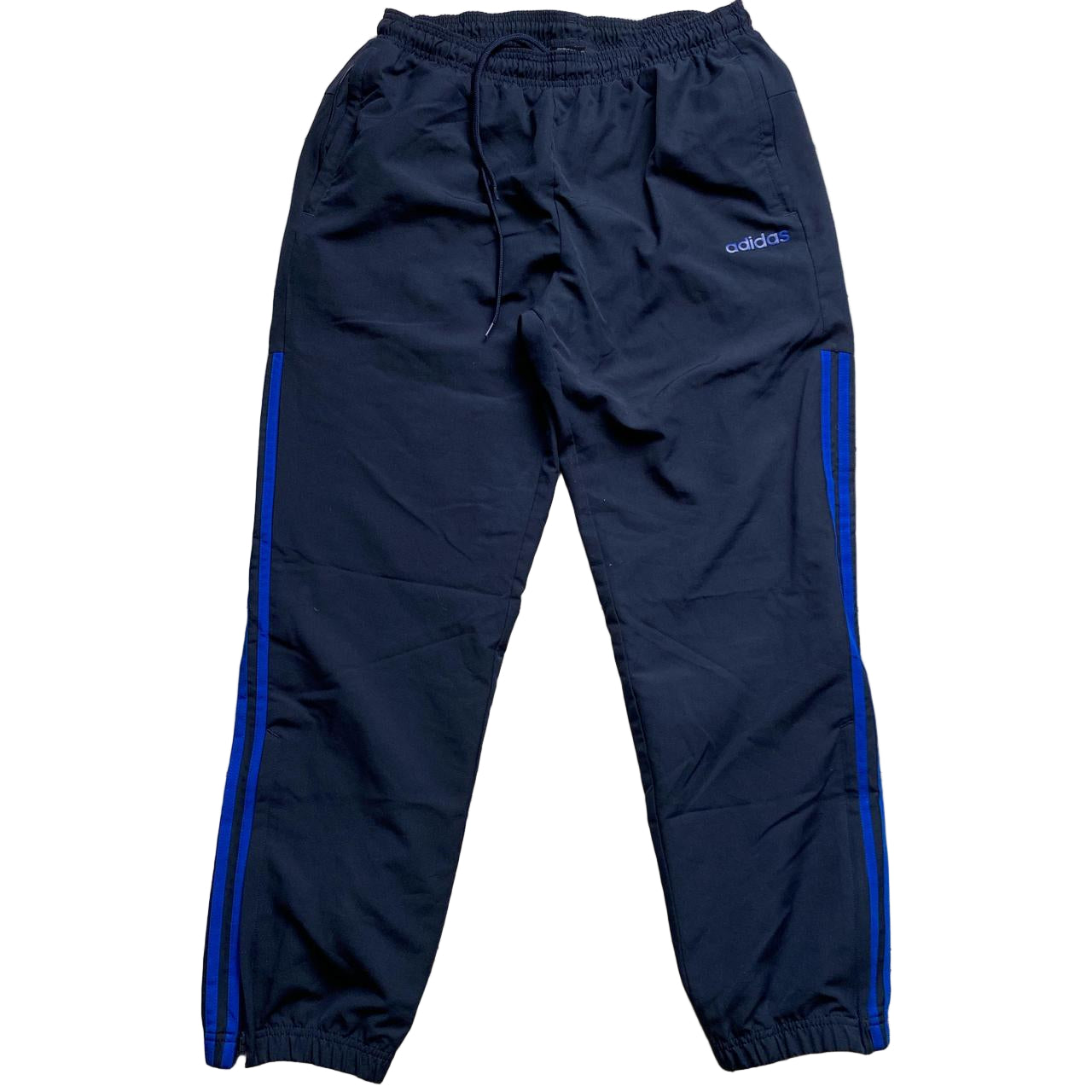 Adidas Navy and Blue Baggy Shell Trackpant Bottoms (L)
