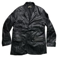 Aviatrix Black Long Leather Coat (L)