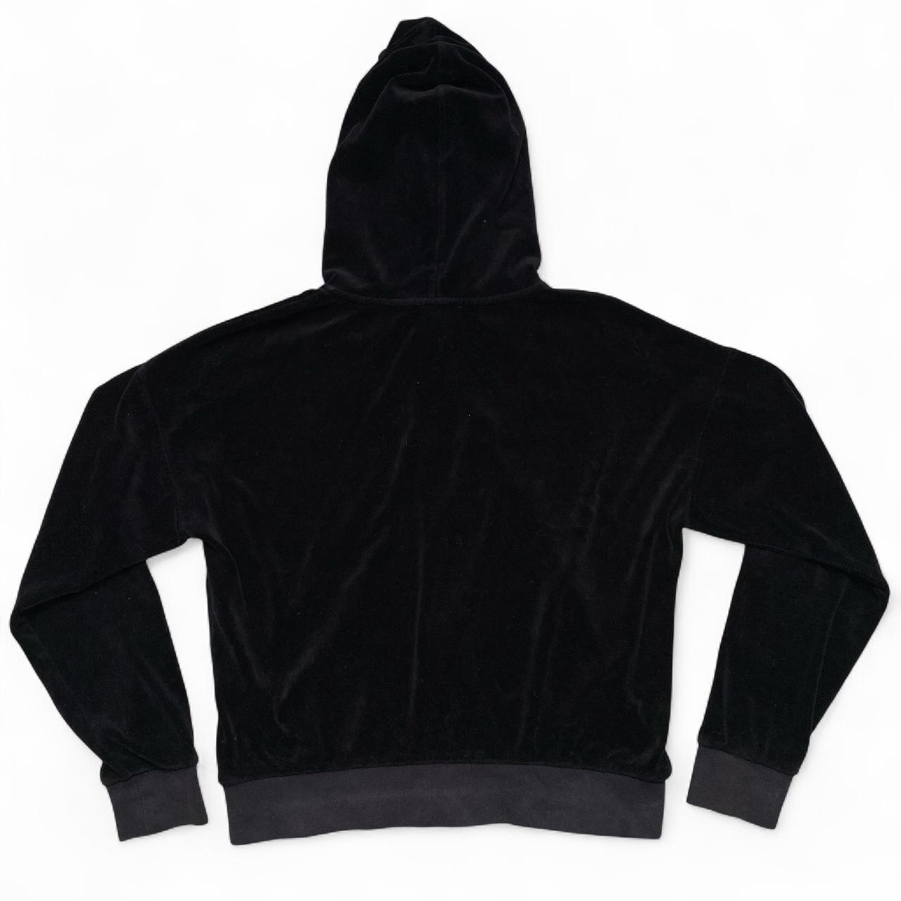 Juicy Couture Black Womens Velour Jewel Zip Hoodie