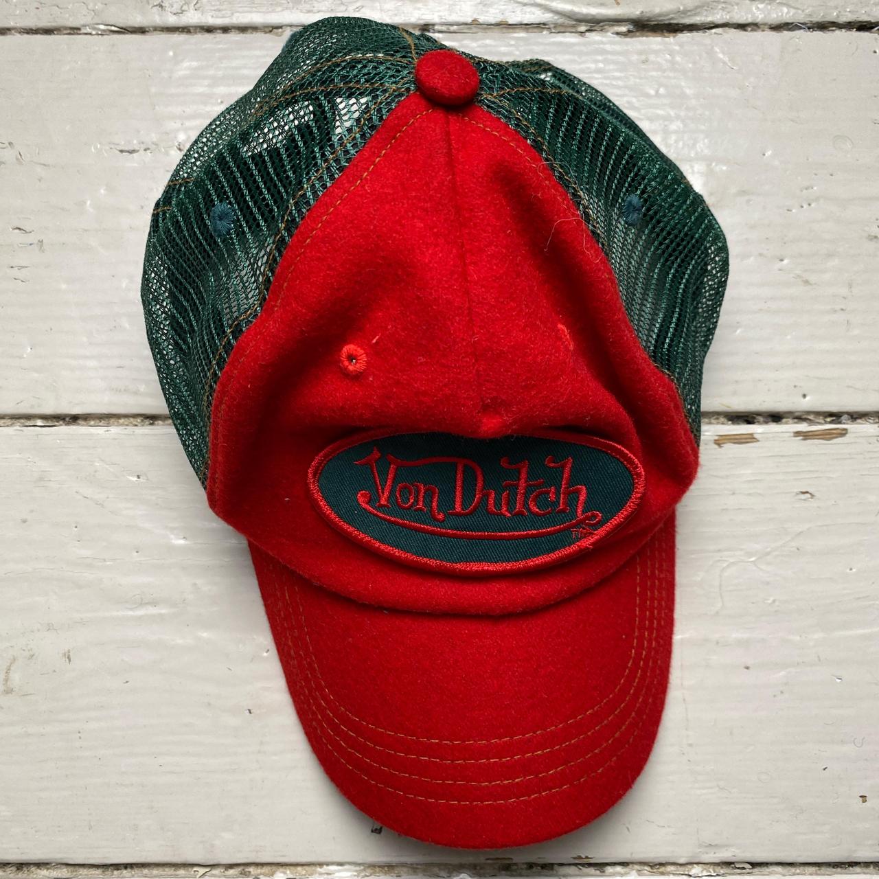 Von Dutch Red and Green Trucker Cap