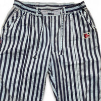 Deal UK Lightweight Blue Striped 3/4 Lounge Shorts (L)