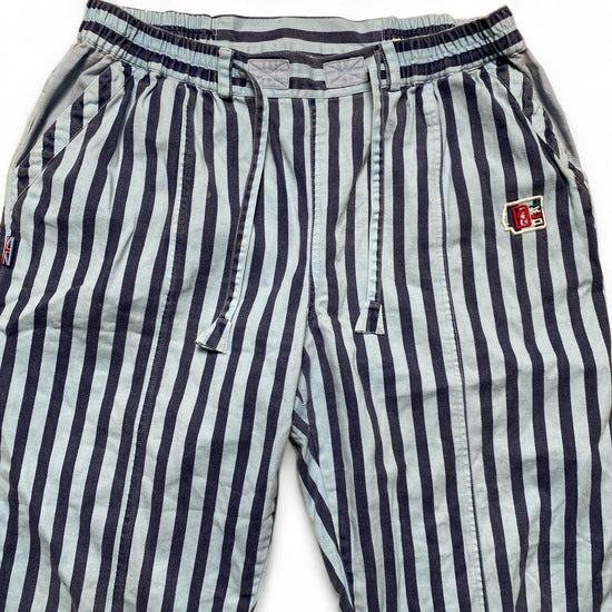Deal UK Lightweight Blue Striped 3/4 Lounge Shorts (L)