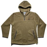 Adidas Olive Khaki Green Quarter Zip Fleece Hoodie (L)