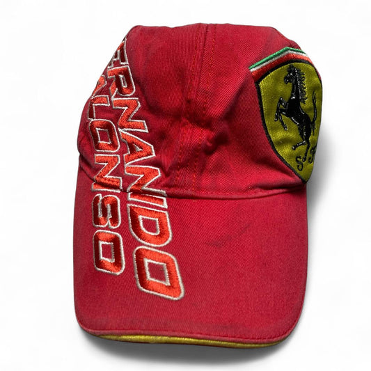 Ferrari Fernando Alonso Vintage Red and Yellow Baseball Cap