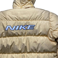Nike Vintage 90’s Yelllow Navy and White Womens Puffer Coat (M)