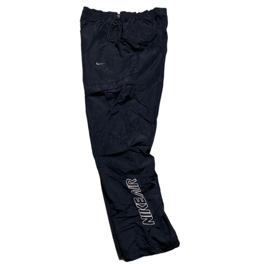 Nike Air Athletic Department Black and White Shell Trackpant Cargo Bottoms (W 30)