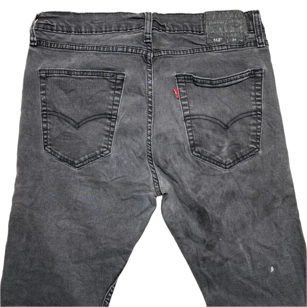 Levis 512 Slim Dark Charcoal Grey Slim Jeans (34W)