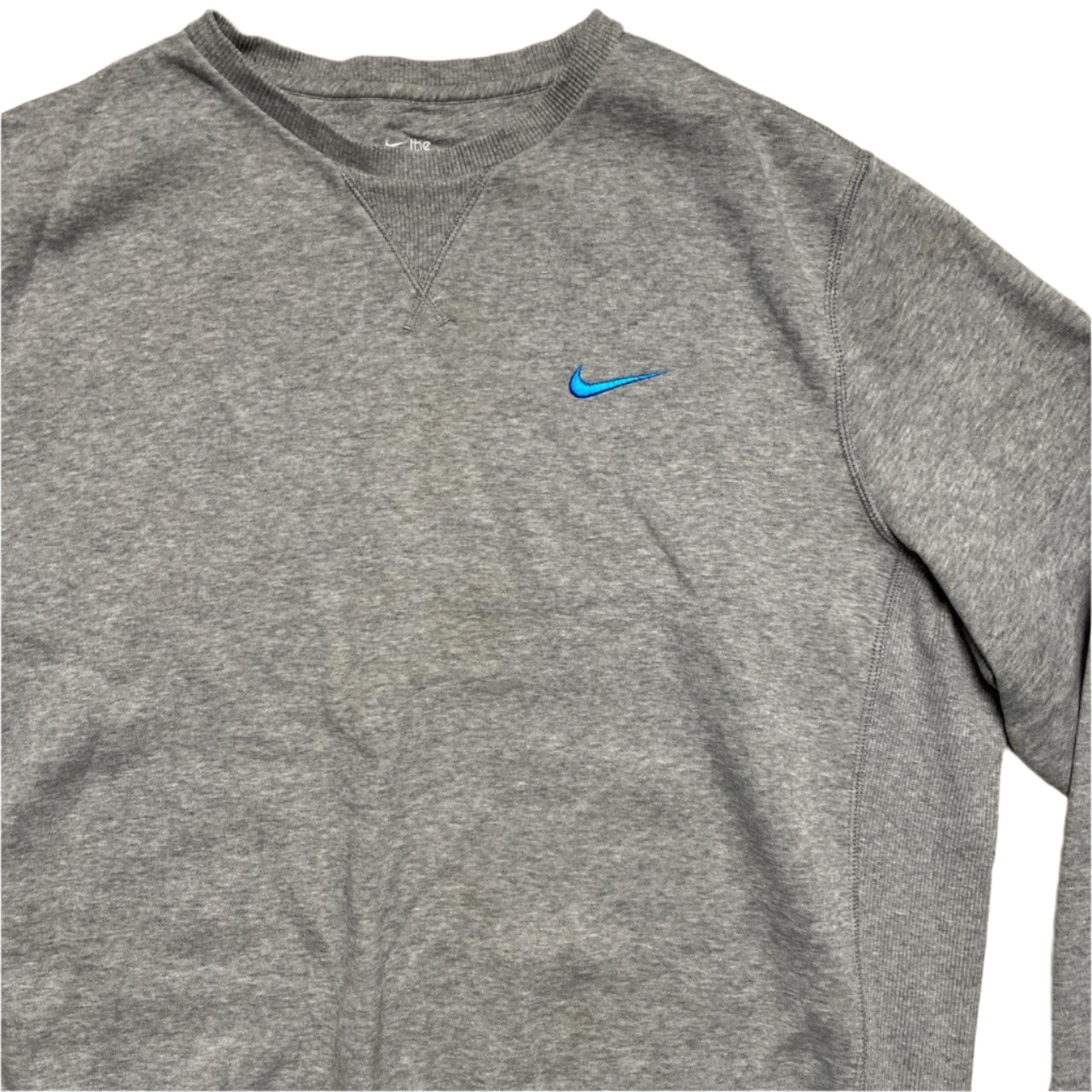 Nike Athletic Department Vintage y2k Grey and Blue Swoosh Jumper and Joggers Set Tracksuit (L)
